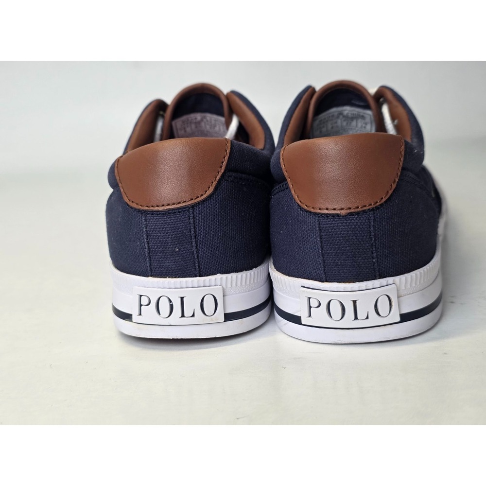 POLO Ralph Lauren Vaughn Women's Sneakers Size 5 EU 37 Navy Blue Canvas Shoes - Picture 8 of 12